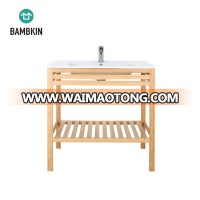 BAMBKIN FSC approved bamboo rack wash hand basin stand bathroom sink vanity countertop