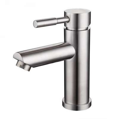 Classic Style One Hole Single Handle Stainless Steel Bathroom Basin Faucet With Low MOQ