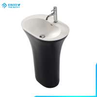 high grade modern basin pedestal sink cylindrical bathroom floor freestanding hand wash basin