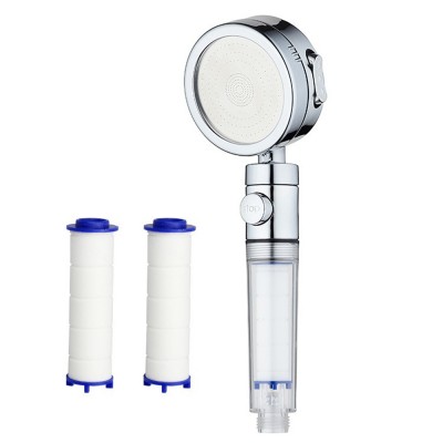 High Pressure Water Filter On Off Shower Head With 2 Replacement Filter Cartridges