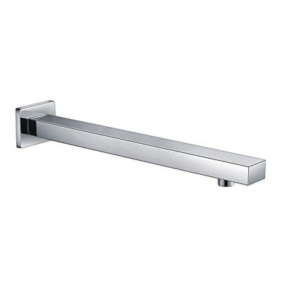 16" Long Stainless Steel Square Shower Head Arm, Chrome Finish & Brushed Nickel Finish Available